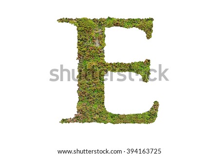 Alphabet from the moss. isolated on white background.