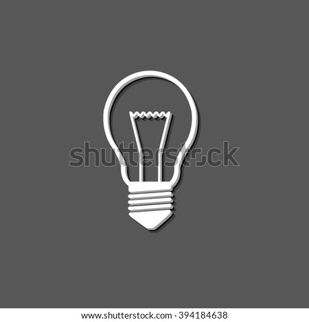 Light bulb - white vector  icon with shadow
