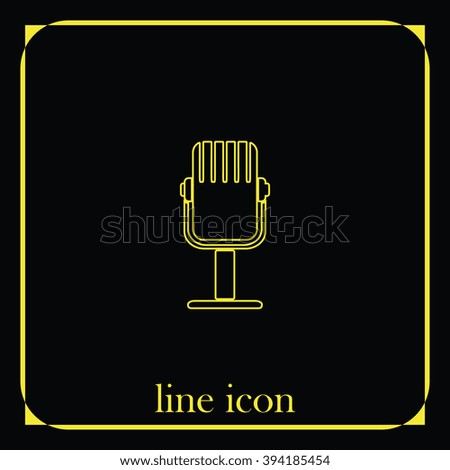 Recording studio microphone icon. Flat microphone illustration. 