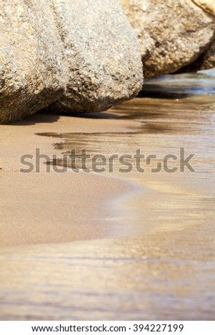 Wave and sand closeup