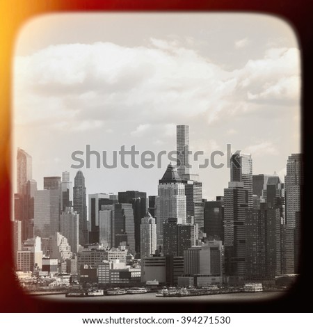 View of NYC through window