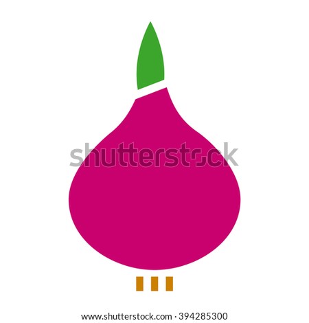 Onion. Vegetables icon. Vector illustration.