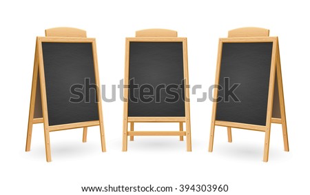Menu Black Board Isolated Set. Different View. Vector illustration Royalty-Free Stock Photo #394303960