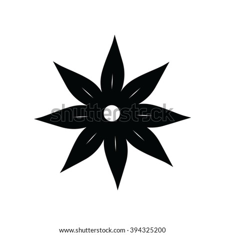 Black flower icon vector illustration