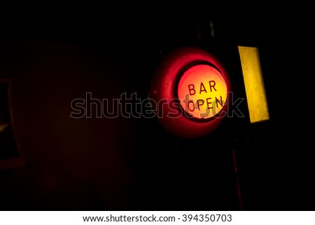 Bar open LED on black