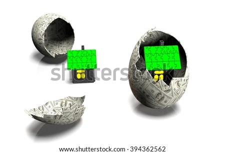 house in egg of the banknotes