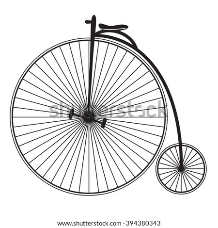 Retro bicycle icon on white background. Vector art.