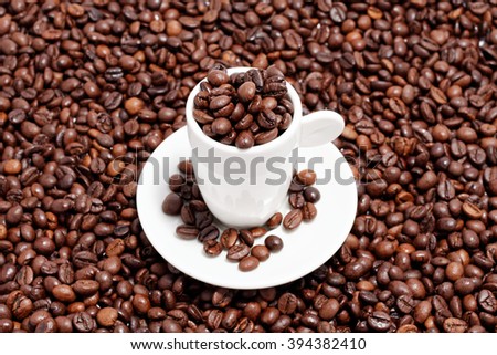 coffee beans in a espresso cup