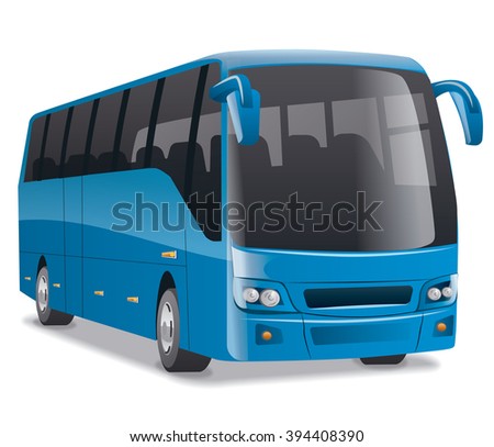 blue city bus Royalty-Free Stock Photo #394408390
