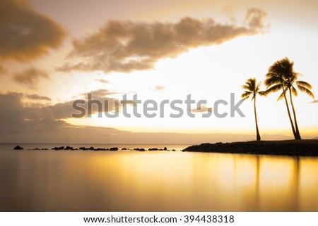 Long exposure image of Maunalua Bay at Oahu's south east shore