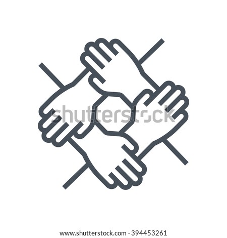 Team work icon suitable for info graphics, websites and print media and  interfaces. Line vector icon. Royalty-Free Stock Photo #394453261