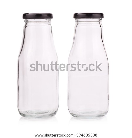 Empty  glass bottle isolated on white background.
