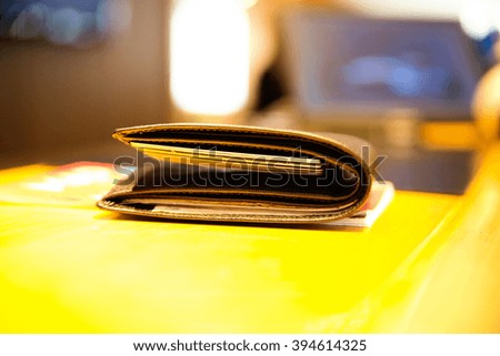 photo of Stylish men leather wallet brown with credit cards