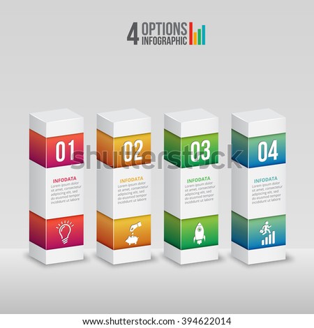 Vector infographic design template. Business concept with 4 options, parts, steps or processes. Can be used for workflow layout, diagram, number options, web design. 