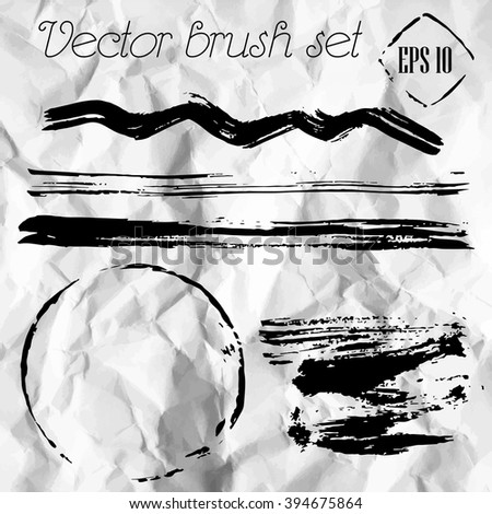 Vector hand draw brush set. Brush Stroke Collection? Vector illustration EPS10