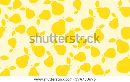 Vector seamless pattern of pears. Chaotic pears