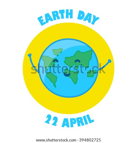 Fun Earth Day Card. Vector background
