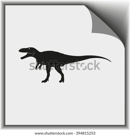 Dinosaur Rex silhouette. Flat icon.