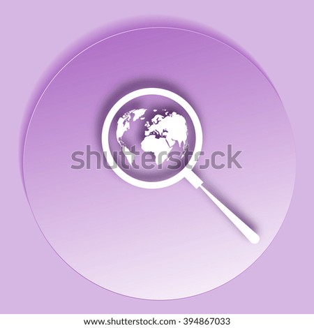 Analyzing the world. Magnifier glass with globe vector illustration