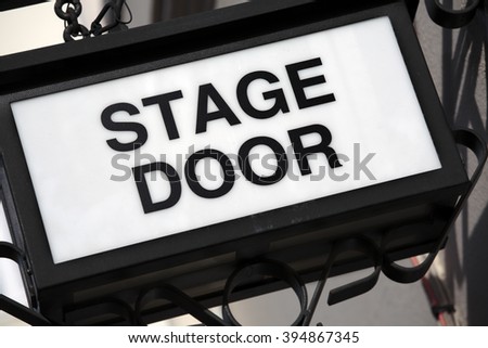 Stage door sign closeup