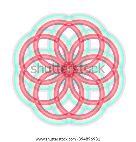 Creative abstract pink-blue circular design looking like a flower, for banner, site, textile. eps8 vector.