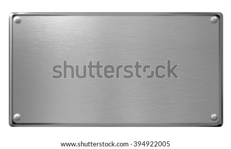 metal plaque or plate isolated