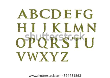 Alphabet from the moss. isolated on white background. Royalty-Free Stock Photo #394931863