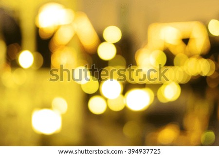 Gold lighting background with bokeh defocused lights