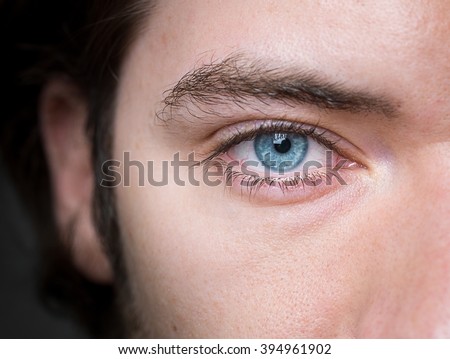 amazing blue eyes with no color retouch Royalty-Free Stock Photo #394961902