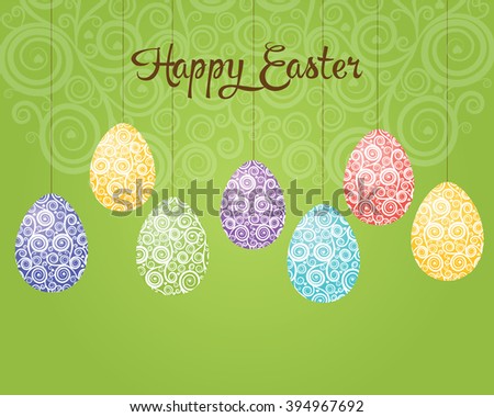 Retro Easter background with eggs