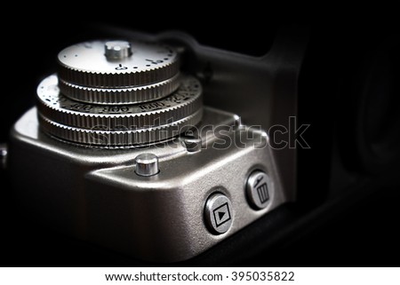 Close-up of a ISO button, Digital SLR Camera [blur background and select focus ]