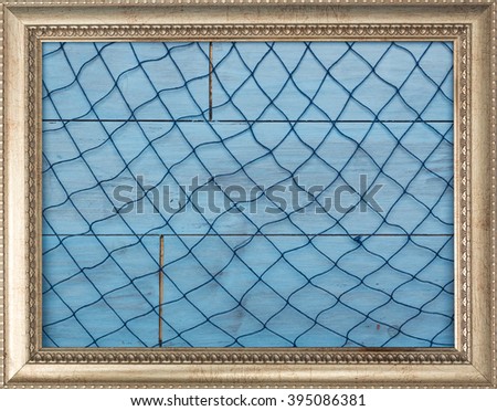 picture frame and marine network, flat lay