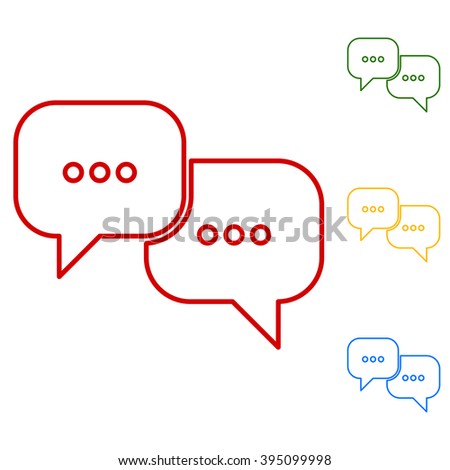 speech bubles. Set of line icons
