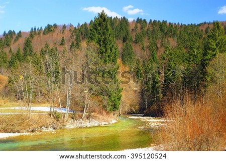 Sava Bohinjka river in Slovenia