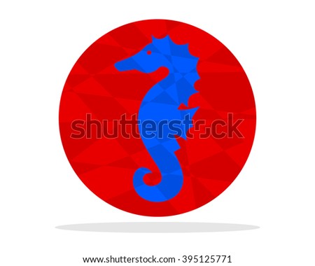 seahorses mosaic nautical aquatic image vector