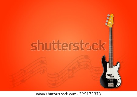 Guitar and notes on hurma background