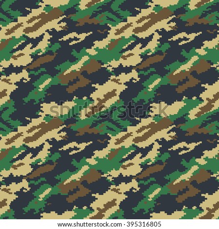 Woodland Digital Camouflage.
Seamless pattern.