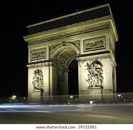 France, Paris, " Arc de triomphe"  at night large format photography