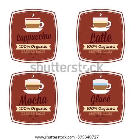 Set of banners with different coffee icons and text