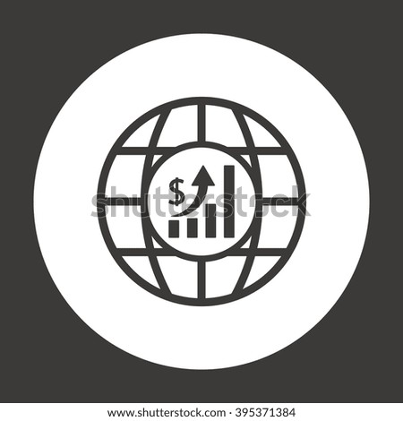 
globe business,graph icon, vector illustration.   Flat design style