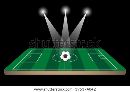spotlight football on mini soccer field 