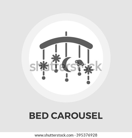 Bed carousel icon vector. Flat icon isolated on the white background. Editable EPS file. Vector illustration.