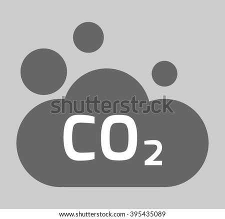 co2, carbon dioxide icon. environment concept. flat design illustration on background.