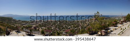 Panorama of Iskenderun city and Iskenderun Gulf Royalty-Free Stock Photo #395438647