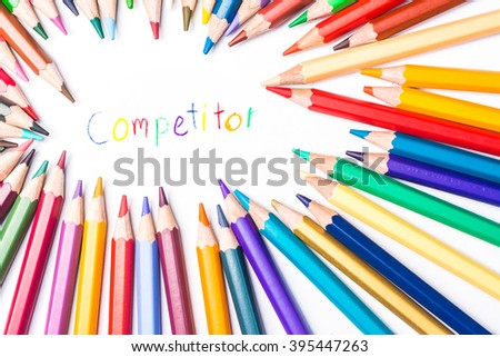 Colour pencils with draw  competitor