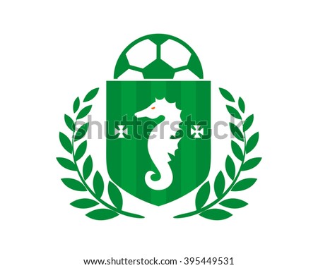seahorses heraldic soccer green football