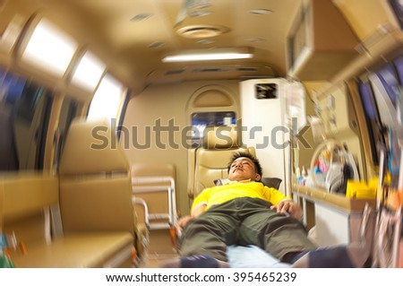 patient in  ambulance is going major hospitals