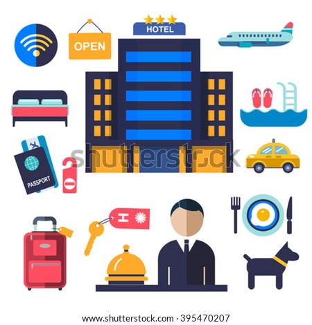 set of icons for hotel service