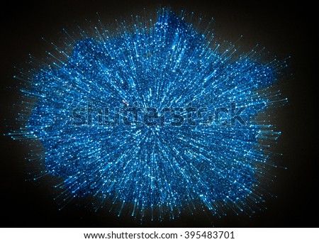 Lights shine blue with motion effect for abstract background.