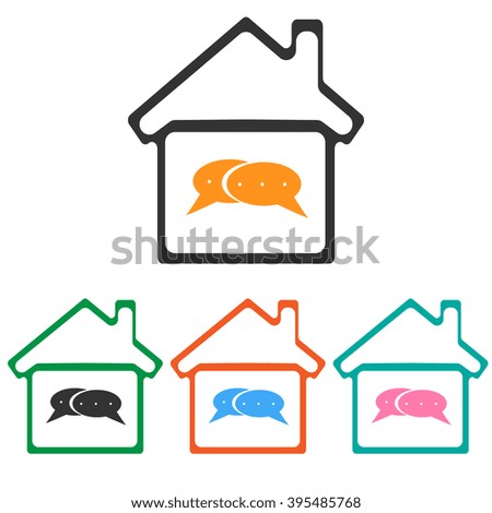 message icons and house 